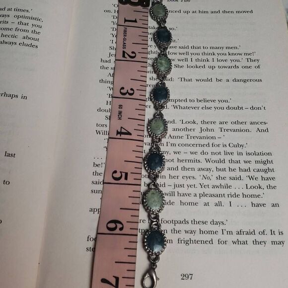 Green Stone and 14KGP Bracelet Bundle - Picture 10 of 10